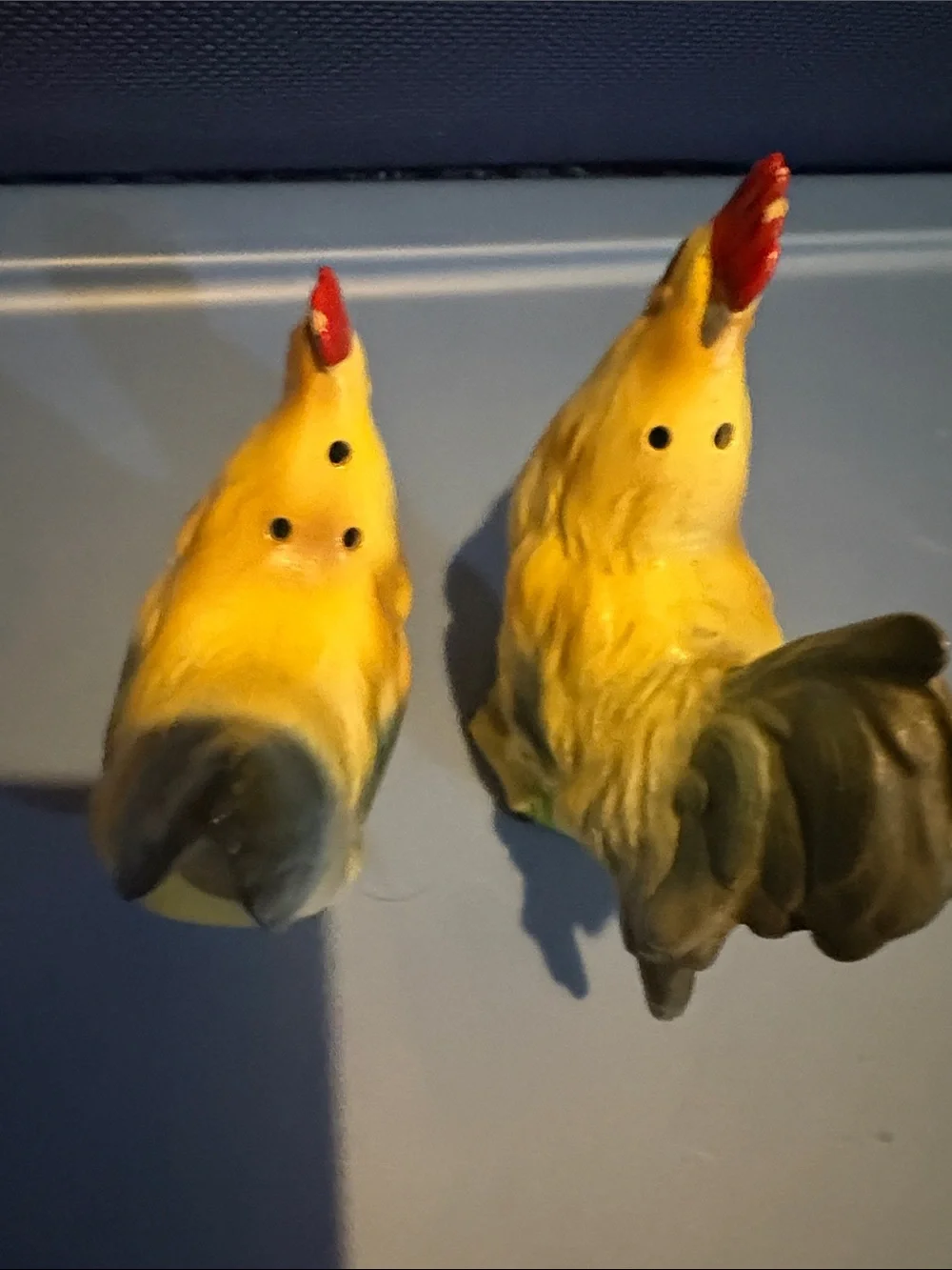 Yellow Ceramic Rooster & Hen salt and pepper set